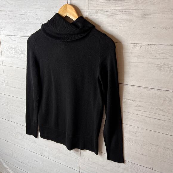 Talbots Sweater Womens Size XS Black Pure 100% Merino Wool Turtle Cowl Neck - Picture 9 of 11